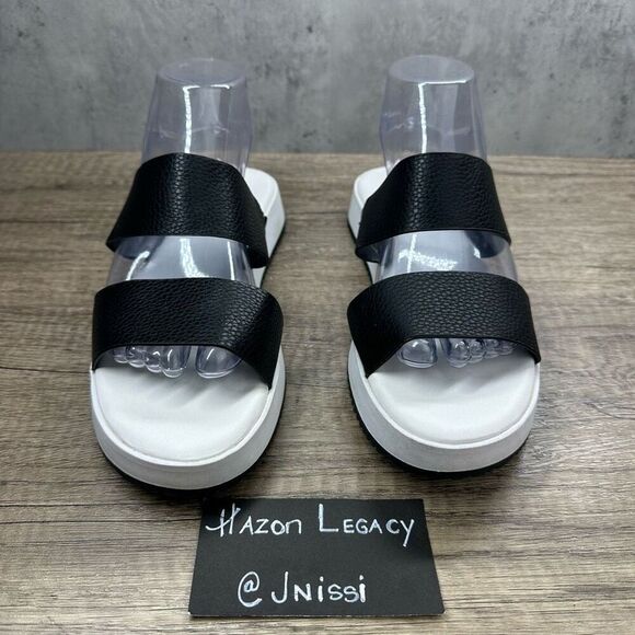 Simply Vera Wang~Women's~Slide White/ Black Straps Sandals~Size 8.5M - Picture 3 of 9